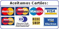 Aceitamos os cartões: